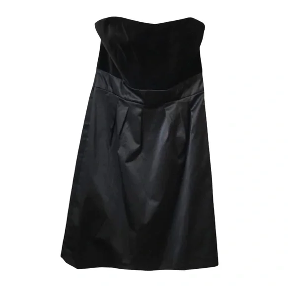 banana republic black cocktail dress Banana Republic Black Strapless Asymmetric Midi Dress main image 0